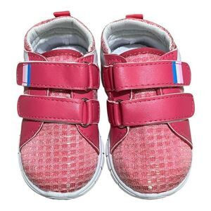 New Little Star Fuschia Pink Sneakers Shoes Double Strap Toddler Size 5